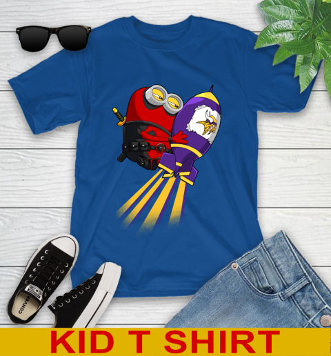 NFL Football Minnesota Vikings Deadpool Minion Marvel Shirt Youth T-Shirt 10
