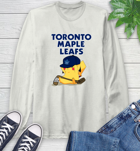 NHL Pikachu Hockey Sports Toronto Maple Leafs Long Sleeve T-Shirt 12