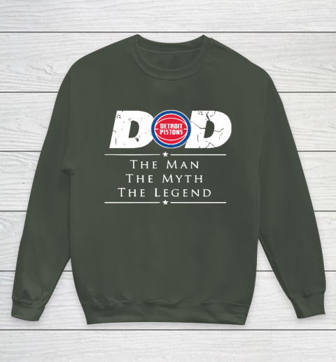 Detroit Pistons NBA Basketball Dad The Man The Myth The Legend Youth Sweatshirt 8