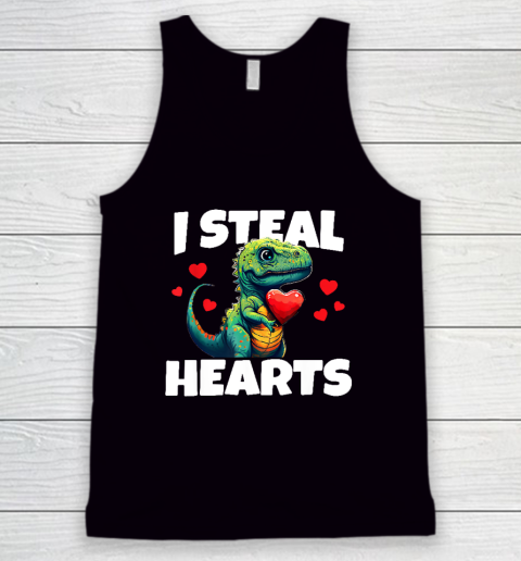 Steal Hearts Trex Dino Valentines Day Tank Top