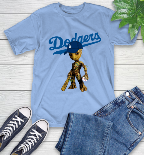 MLB Los Angeles Dodgers Groot Guardians Of The Galaxy Baseball T-Shirt 11