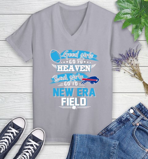Buffalo Bills NFL Bad Girls Go To New Era Field Shirt Women's V-Neck T-Shirt 4