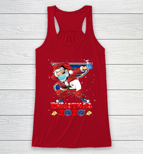 St.Louis Blues Funny Santa Claus Dabbing Christmas 2020 NHL Racerback Tank 4
