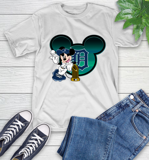 MLB Detroit Tigers The Commissioner's Trophy Mickey Mouse Disney T-Shirt