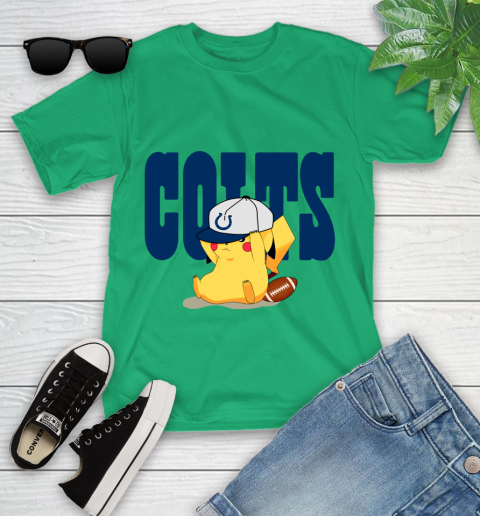 NFL Pikachu Football Sports Indianapolis Colts Youth T-Shirt 6