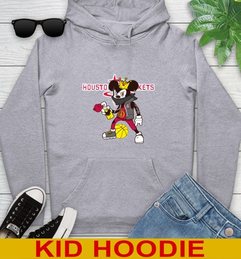 Houston Rockets NBA Basketball Mickey Peace Sign Sports Youth Hoodie 6