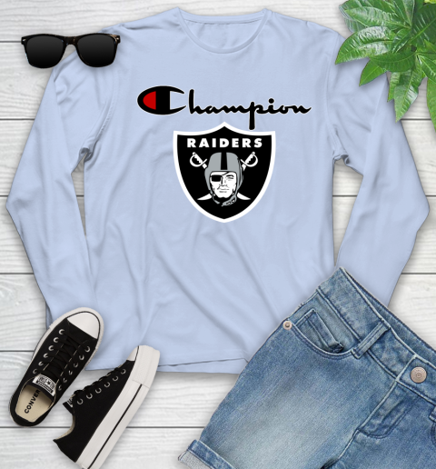 NFL Football Oakland Raiders Champion Shirt Youth Long Sleeve 6