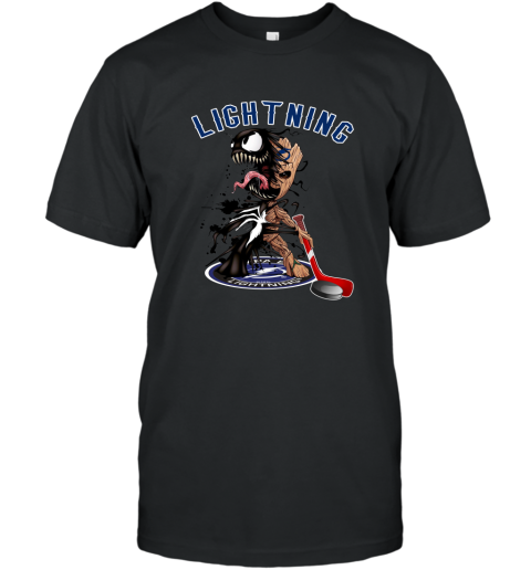 NHL Tampa Bay Lightning Hockey Venom Groot Guardians Of The Galaxy w2yIupVvLJM classic t shirt 2 95 151514 front black