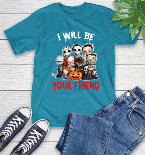 Halloween Horror Movie Characters Chibi I Will Be Your Friend T-Shirt 5