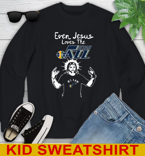 Utah Jazz NBA Basketball Even Jesus Loves The Jazz Shirt Youth Sweatshirt