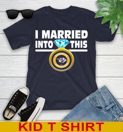 Nashville Predators NHL Hockey I Married Into This My Team Sports Youth T-Shirt - Image 3