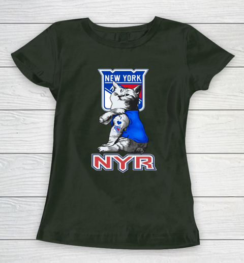 NHL My Cat Loves New York Rangers Hockey Women's T-Shirt 4