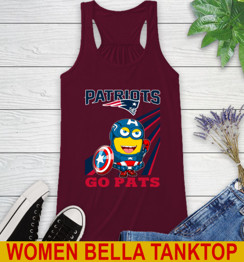 NFL Football New England Patriots Captain America Marvel Avengers Minion Shirt Racerback Tank 2