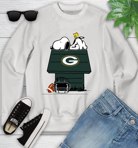 Green Bay Packers NFL Football Snoopy Woodstock The Peanuts Movie Youth Sweatshirt
