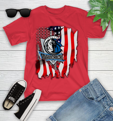 Dallas Mavericks NBA Basketball American Flag Youth T-Shirt 13
