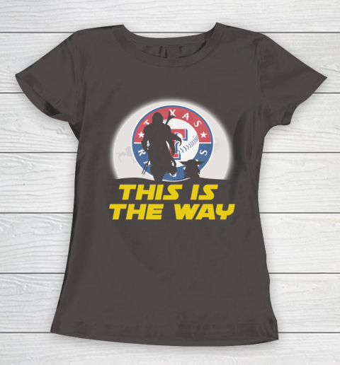 Texas Rangers MLB Baseball Star Wars Yoda And Mandalorian This Is The Way Women's T-Shirt 7