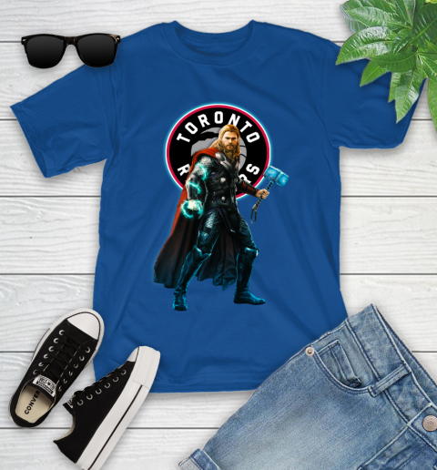 NBA Thor Avengers Endgame Basketball Toronto Raptors Youth T-Shirt 9