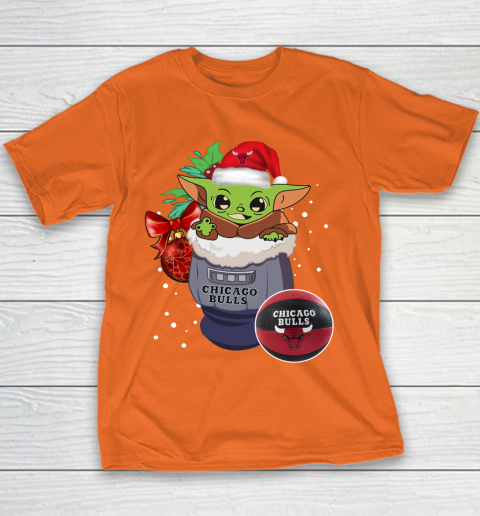 Chicago Bulls Christmas Baby Yoda Star Wars Funny Happy NBA Youth T-Shirt 6