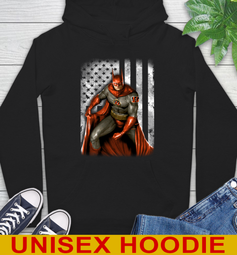 Cincinnati Bengals NFL Football Batman DC American Flag Shirt Hoodie