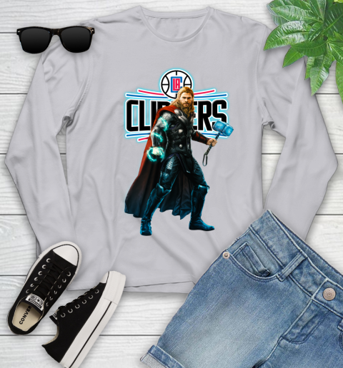 NBA Thor Avengers Endgame Basketball Los Angeles Clippers Youth Long Sleeve 5