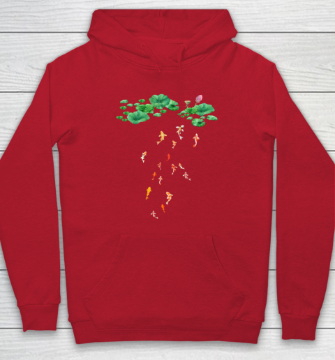 Watercolor Japanese Koi Fish Goldfish Lily Pad Lotus Leaf Shirt Hoodie 6