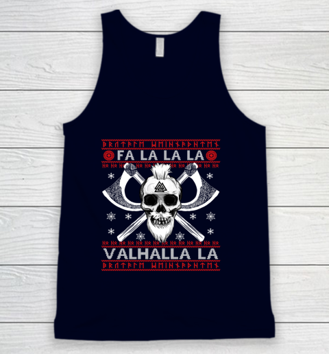 Ugly Christmas Sweater Fa La La Valhalla Viking Tank Top 2