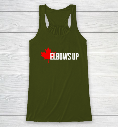 Elbows Up Canada True North Strong and Free Proud Canadian Racerback Tank 2