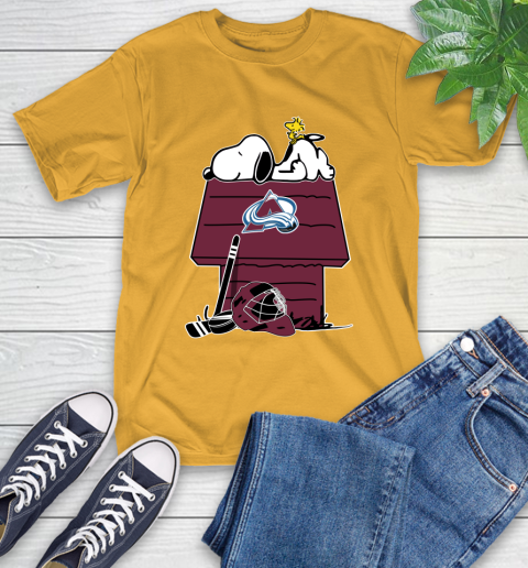 Colorado Avalanche NHL Hockey Snoopy Woodstock The Peanuts Movie T-Shirt 3