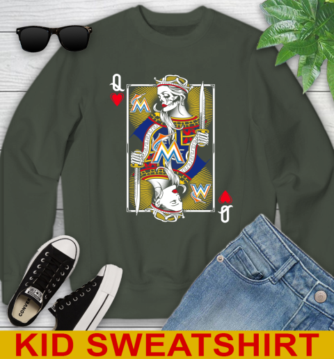 MLB Baseball Miami Marlins The Queen Of Hearts Card Shirt Youth Sweatshirt 8