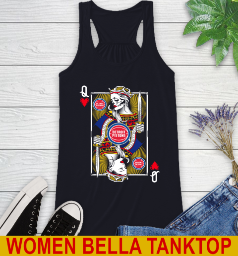 NBA Basketball Detroit Pistons The Queen Of Hearts Card Shirt Racerback Tank 8