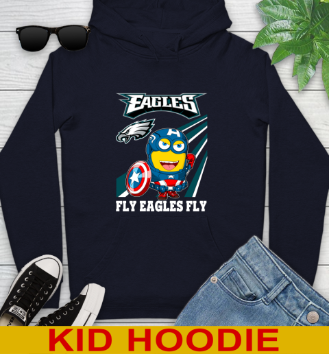 NFL Football Philadelphia Eagles Captain America Marvel Avengers Minion Shirt Youth Hoodie 3