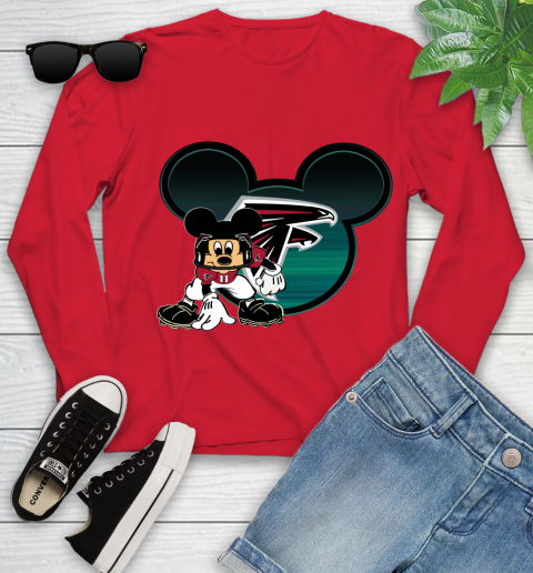 NFL Atlanta Falcons Mickey Mouse Disney Football T Shirt Youth Long Sleeve 11
