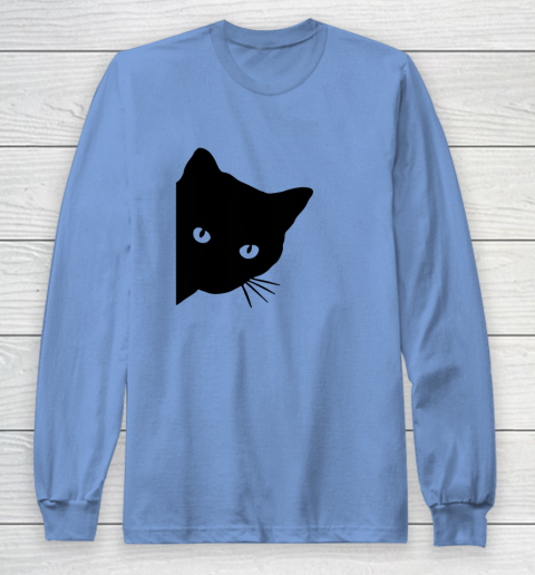 Black Cat Face Watching Funny Cat Halloween Gifts Cat Lovers T Shirt.QZSPTYUYC4 Long Sleeve T-Shirt 8