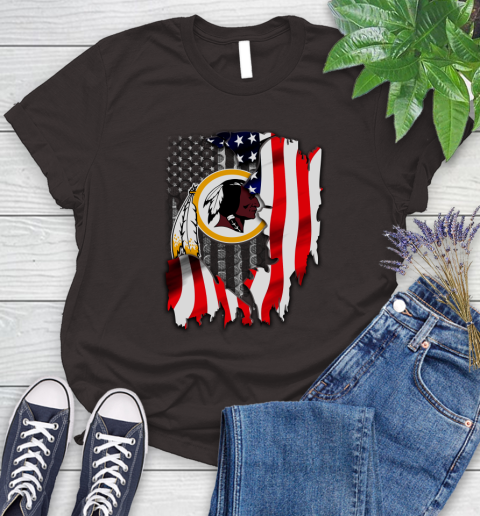 Washington Redskins NFL Football American Flag Women's T-Shirt 11
