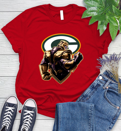 NFL Thanos Avengers Endgame Football Sports Green Bay Packers Women's T-Shirt 9