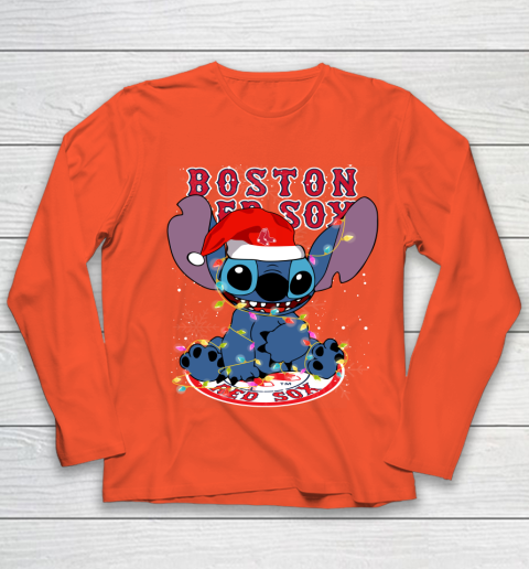 Boston Red Sox MLB noel stitch Baseball Christmas Youth Long Sleeve 2