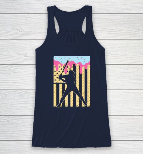 Baseball Ice Cream Drip Racerback Tank 5