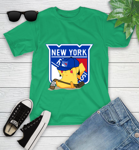 NHL Pikachu Hockey Sports New York Rangers Youth T-Shirt 6