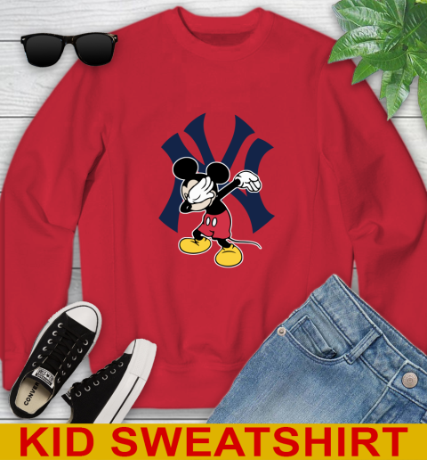 New York Yankees MLB Baseball Dabbing Mickey Disney Sports Youth Sweatshirt 9 New York Yankees MLB Baseball Dabbing Mickey Disney Sports Youth Sweatshirt - Image 9