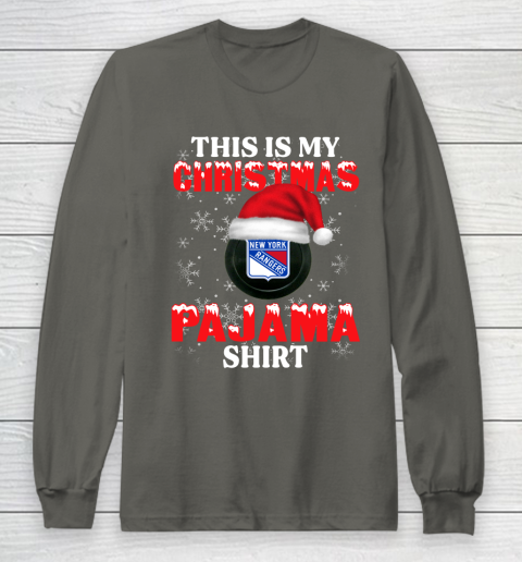 New York Rangers This Is My Christmas Pajama Shirt NHL Long Sleeve T-Shirt 5