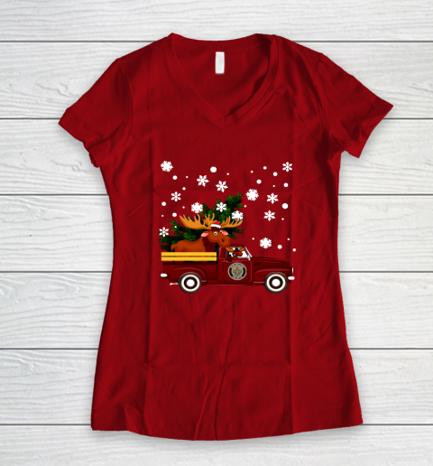 New Orleans Saints Bring Christmas Home NFL Women's V-Neck T-Shirt 8