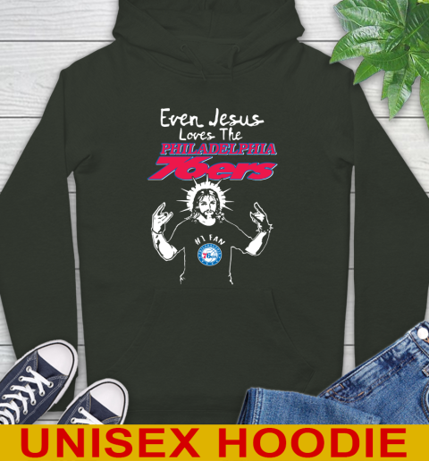 Philadelphia 76ers NBA Basketball Even Jesus Loves The 76ers Shirt Hoodie 12