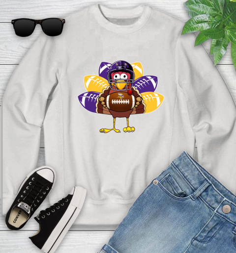 Minnesota Vikings Turkey Thanksgiving Day Youth Sweatshirt