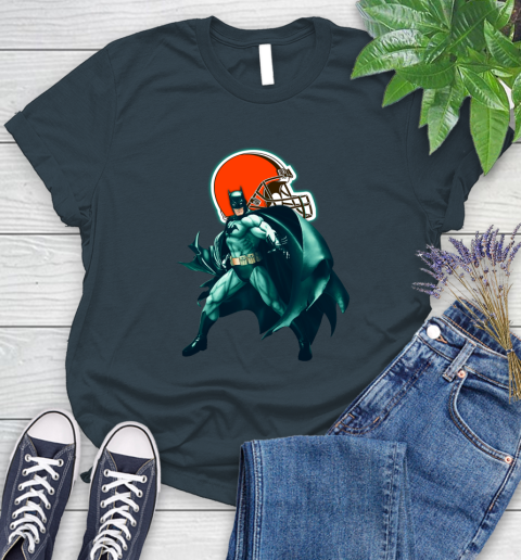 NFL Batman Football Sports Cleveland Browns Women's T-Shirt 8