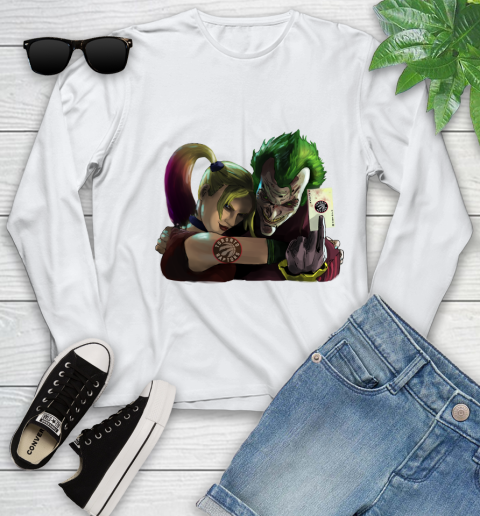 Toronto Raptors NBA Basketball Joker Harley Quinn Suicide Squad Youth Long Sleeve