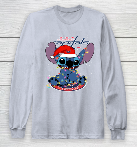 Washington Capitals NHL Hockey noel stitch Christmas Long Sleeve T-Shirt 4