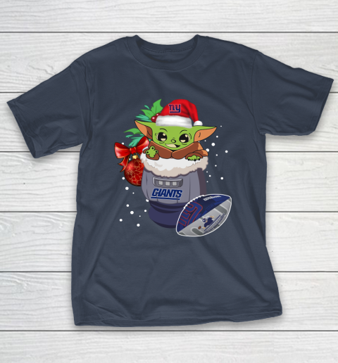 New York Giants Christmas Baby Yoda Star Wars Funny Happy NFL T-Shirt 5
