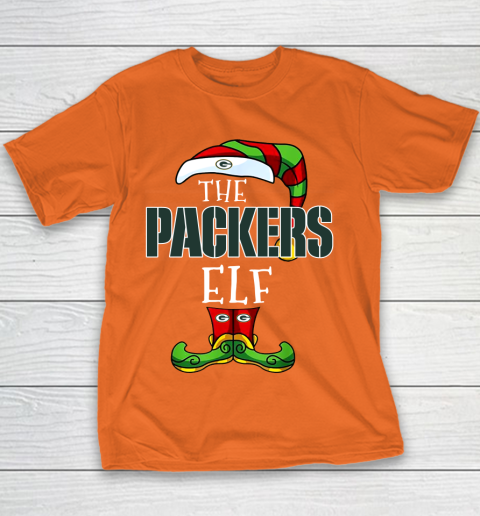 Green Bay Packers Christmas ELF Funny NFL Youth T Shirt Tee For Sports