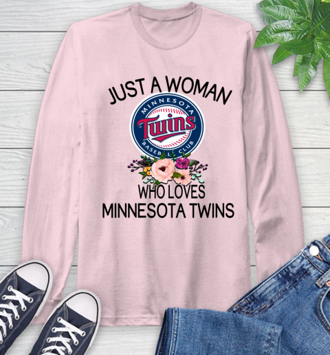 MLB Just A Woman Who Loves Minnesota Twins Baseball Sports Long Sleeve T-Shirt 8