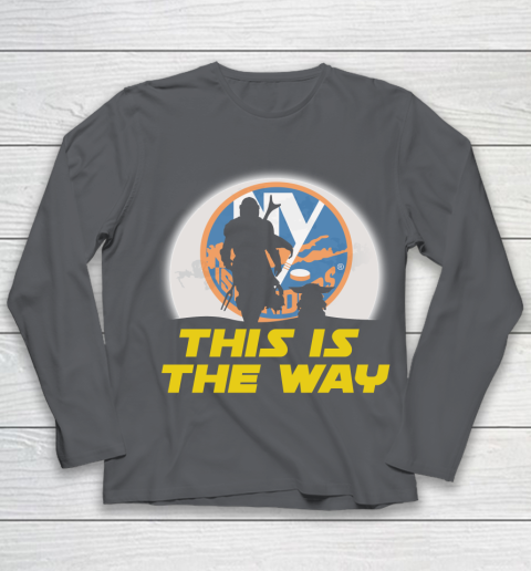 New York Islanders NHL Ice Hockey Star Wars Yoda And Mandalorian This Is The Way Youth Long Sleeve 6